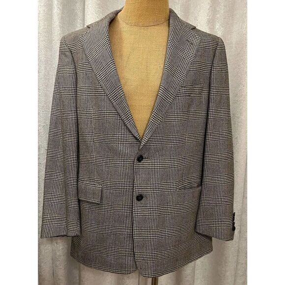 Polo by Ralph Lauren Men's Sports Coat Glen Plaid Wool Silk Linen Size 41‎ Long - Picture 1 of 9